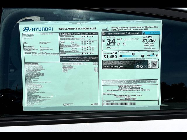 2026 Hyundai Elantra SEL Sport Plus