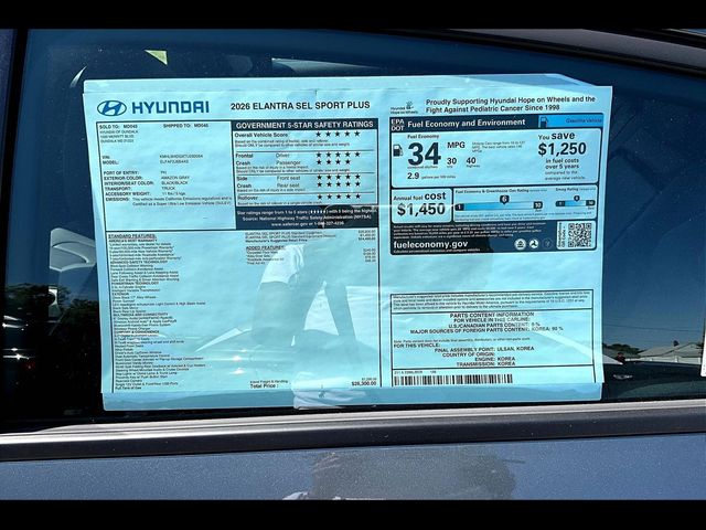 2026 Hyundai Elantra SEL Sport Plus