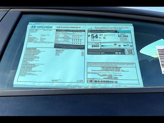 2026 Hyundai Elantra Hybrid Blue