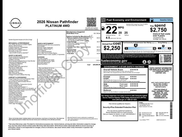 2026 Nissan Pathfinder Platinum