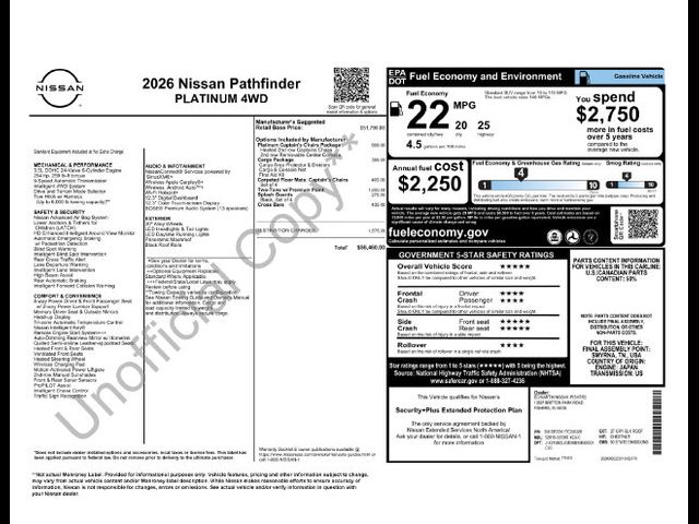 2026 Nissan Pathfinder Platinum