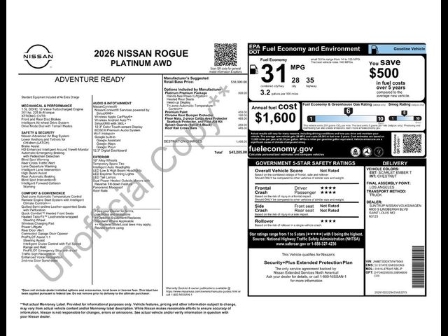 2026 Nissan Rogue Platinum