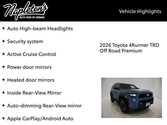 2026 Toyota 4Runner TRD Off Road Premium