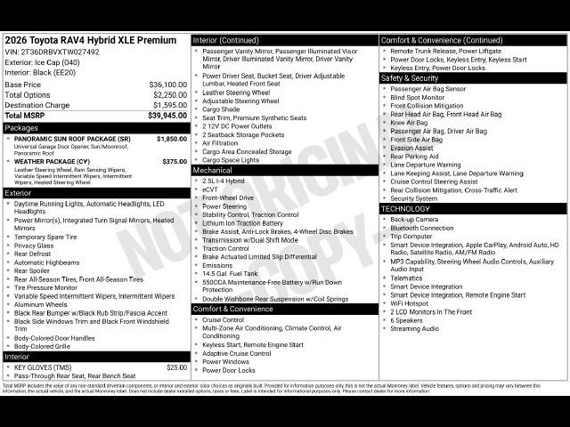 2026 Toyota RAV4 XLE Premium