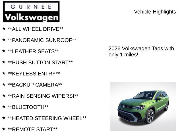 2026 Volkswagen Taos SE